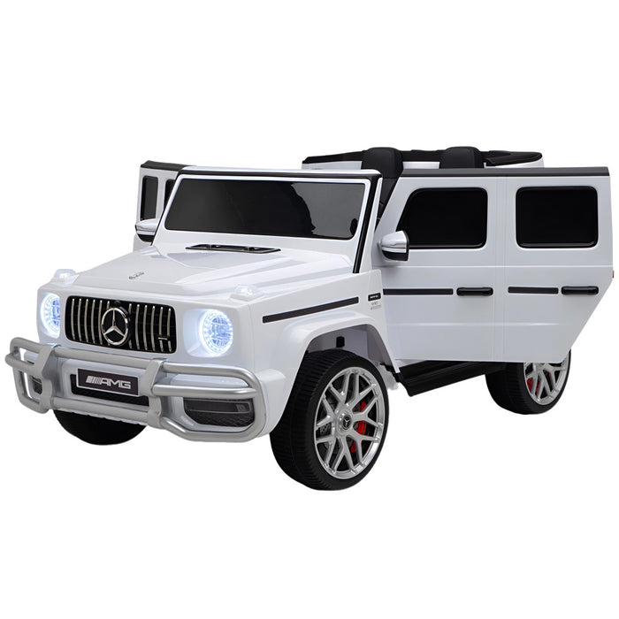 Mercedes G63 AMG Kinderauto 2-Persoons 24V + 2.4G RC 4WD (wit) - Trapautodealer