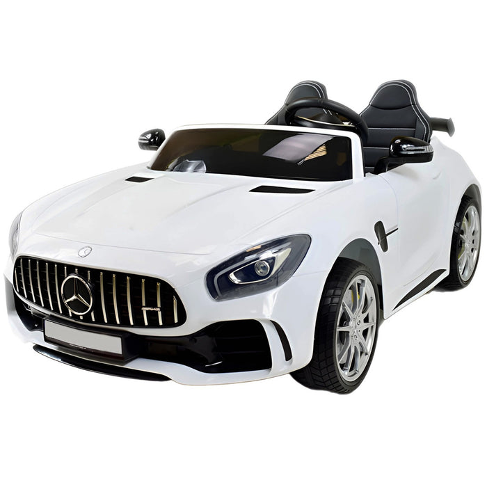 Mercedes GTR 2-Persoons Kinderauto 12V + 2.4G RC (wit) - Trapautodealer