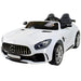 Mercedes GTR 2-Persoons Kinderauto 12V + 2.4G RC (wit) - Trapautodealer