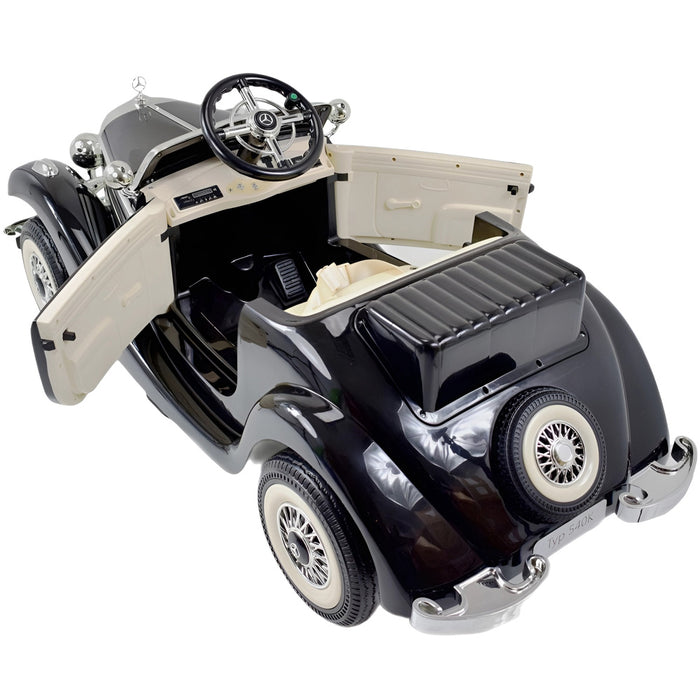 Mercedes Typ 540K Kinderauto 12V + 2.4G Afstandsbediening (zwart) - Trapautodealer