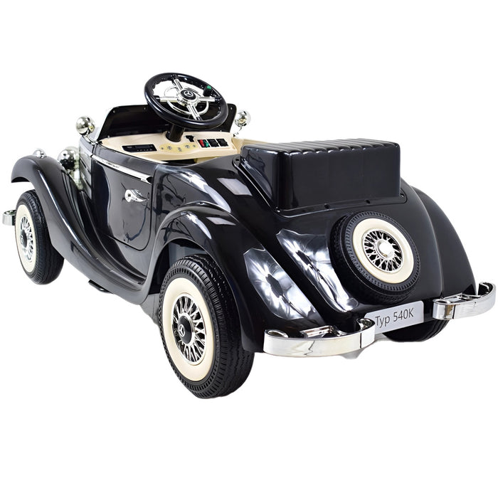 Mercedes Typ 540K Kinderauto 12V + 2.4G Afstandsbediening (zwart) - Trapautodealer