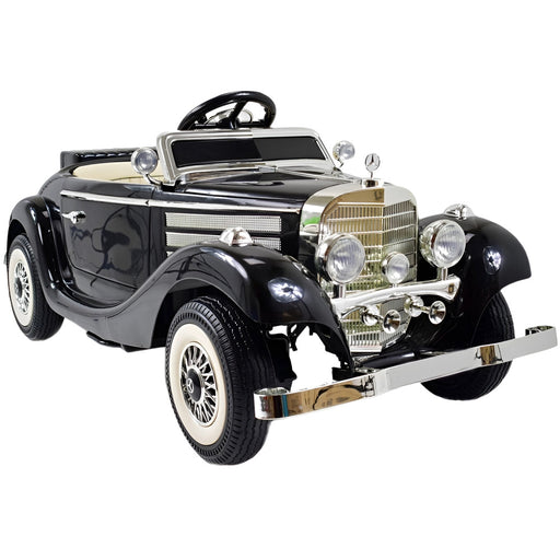 Mercedes Typ 540K Kinderauto 12V + 2.4G Afstandsbediening (zwart) - Trapautodealer