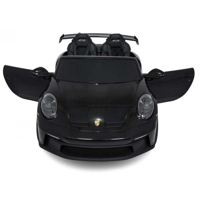 Porsche 911 GT3 kinderauto 24V 4WD MP4 2 persoons (Zwart) - Trapautodealer