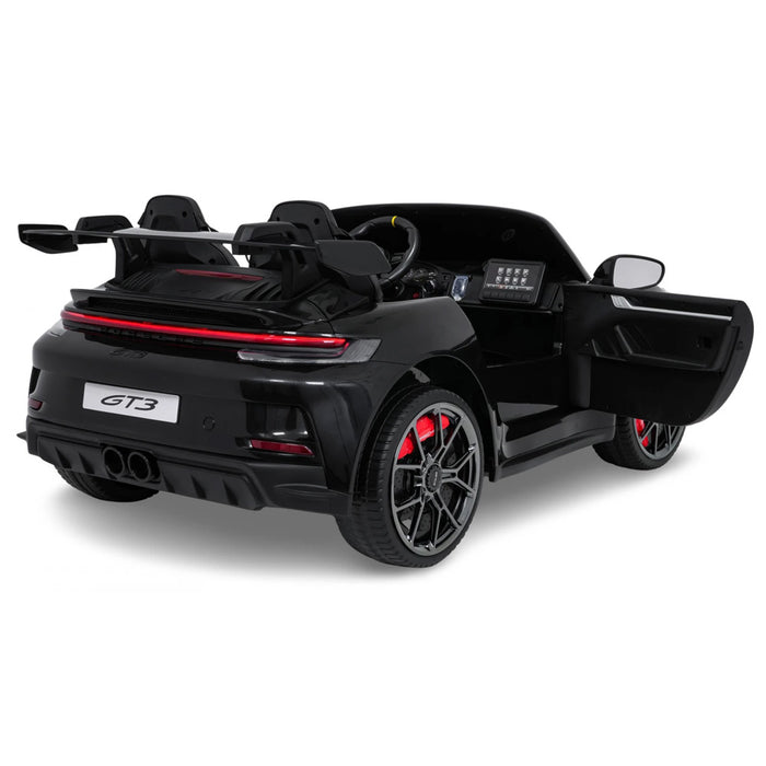 Porsche 911 GT3 kinderauto 24V 4WD MP4 2 persoons (Zwart) - Trapautodealer
