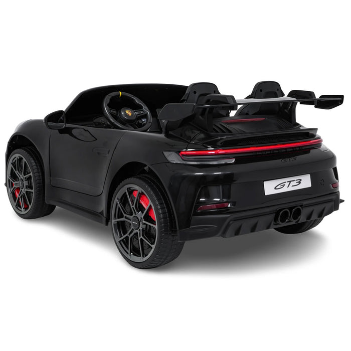 Porsche 911 GT3 kinderauto 24V 4WD MP4 2 persoons (Zwart) - Trapautodealer