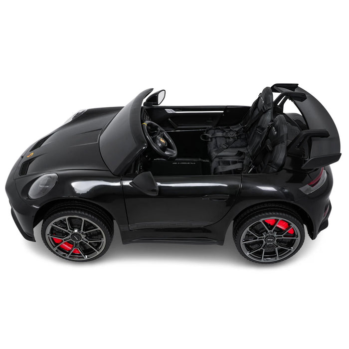 Porsche 911 GT3 kinderauto 24V 4WD MP4 2 persoons (Zwart) - Trapautodealer