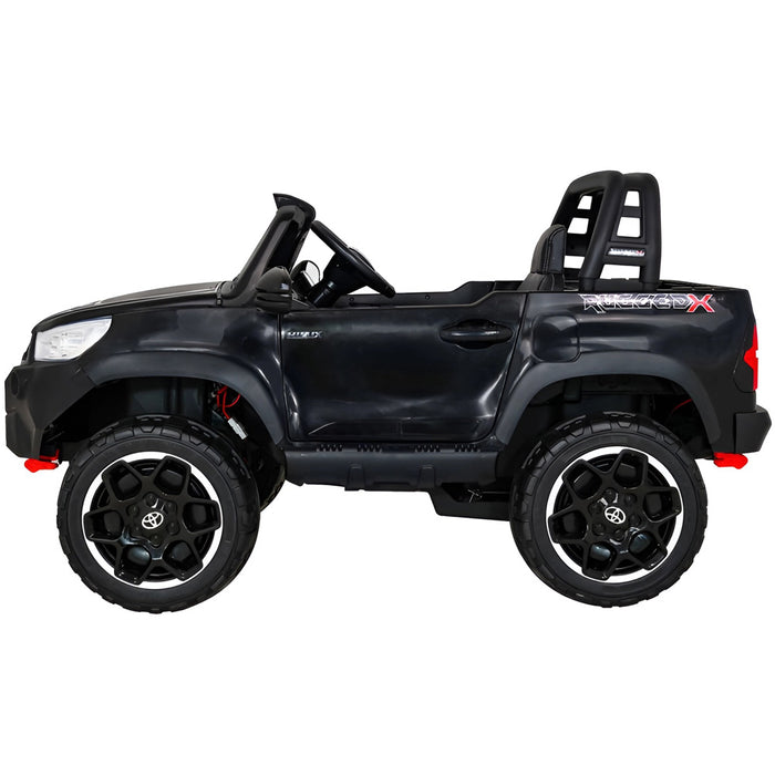 Toyota Hilux Elektrische Kinderauto 12V + 2.4G RC (zwart) - Trapautodealer