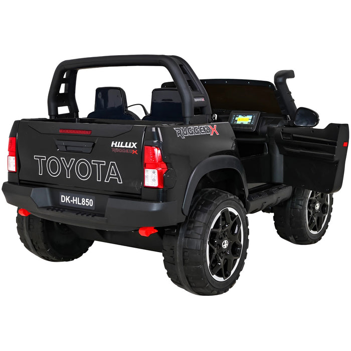 Toyota Hilux Elektrische Kinderauto 12V + 2.4G RC (zwart) - Trapautodealer