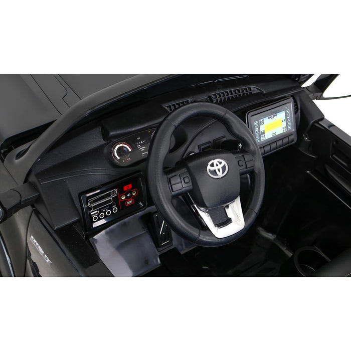 Toyota Hilux Elektrische Kinderauto 12V + 2.4G RC (zwart) - Trapautodealer