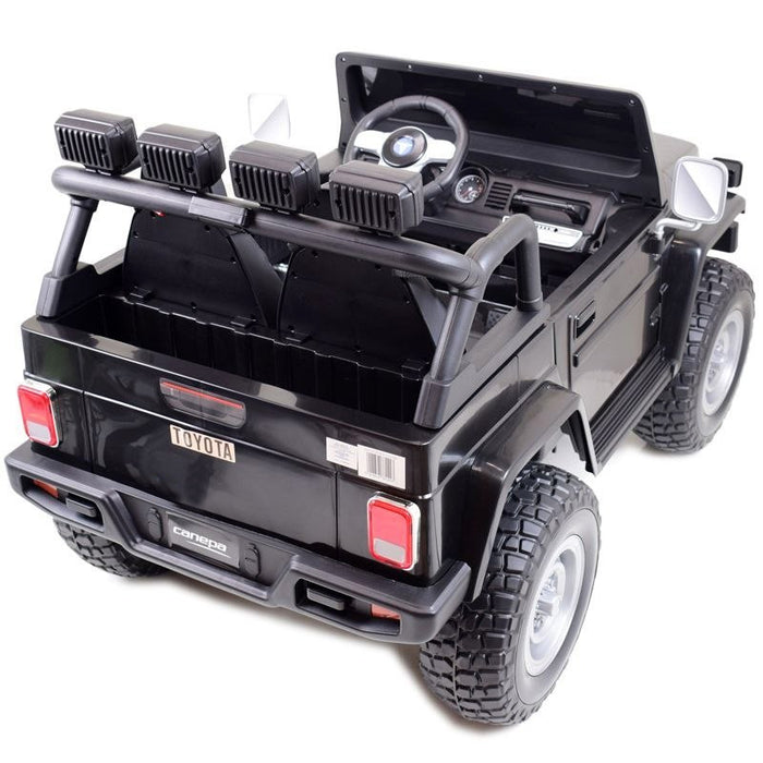 Toyota Land Cruiser (FJ40) Kinderauto 2-Persoons 12V + 2.4G RC (zwart) - Trapautodealer