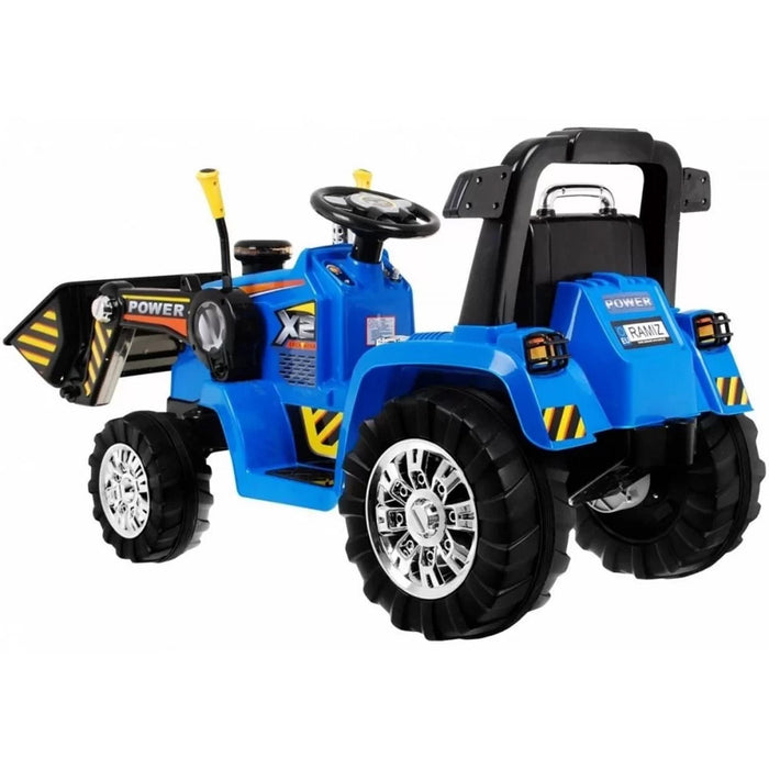 Tractor Elektrisch 12V + 2.4G RC + Voorlader (blauw) - Trapautodealer