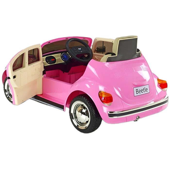 Volkswagen Kever Kinderauto 12V + 2.4G Afstandsbediening (roze) - Trapautodealer