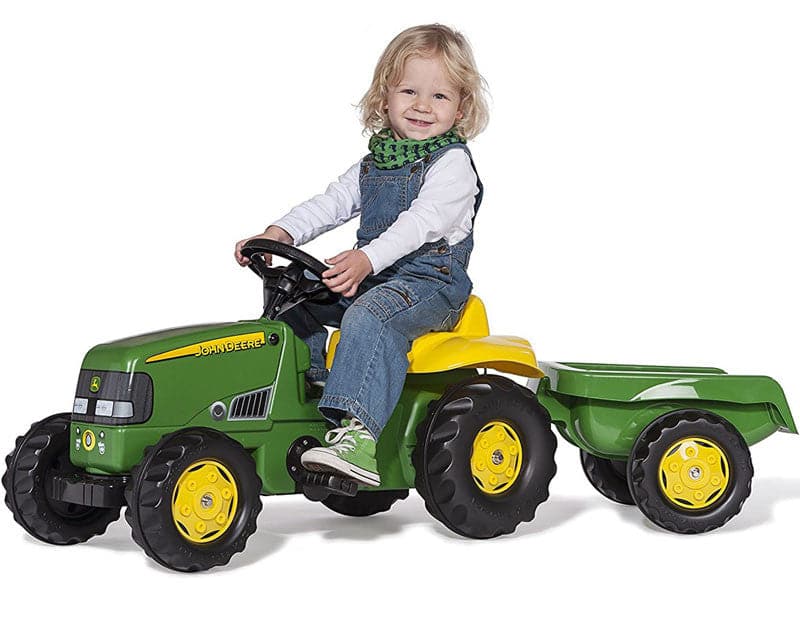Rolly Toys RollyKid John Deere Tractor + Aanhanger - Trapautodealer