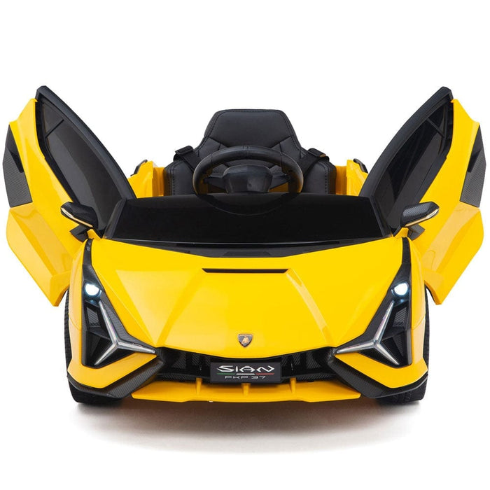 Lamborghini Sian Kinderauto 12V + 2.4G Afstandsbediening (geel + MP4) - Trapautodealer