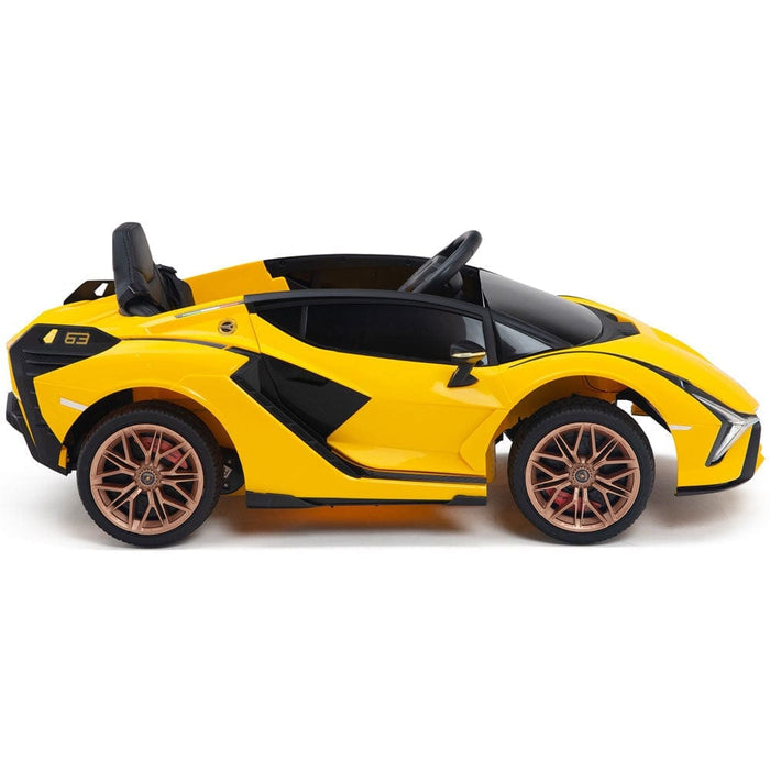 Lamborghini Sian Kinderauto 12V + 2.4G Afstandsbediening (geel + MP4) - Trapautodealer