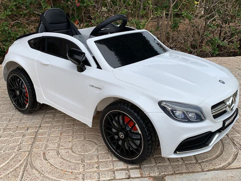 Mercedes C63 AMG Accu Kinder Auto 12V + 2.4G Afstandsbediening (wit) - Trapautodealer