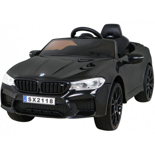 BMW M5 Elektrische Kinderauto 12V + 2.4G RC (zwart) - Trapautodealer