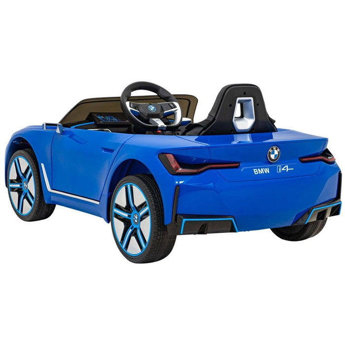 BMW i4 Kinderauto 12V 4WD + 2.4G RC (blauw) - Trapautodealer