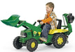 RT Junior John Deere Tractor + Graafmachine + Voorlader - Trapautodealer