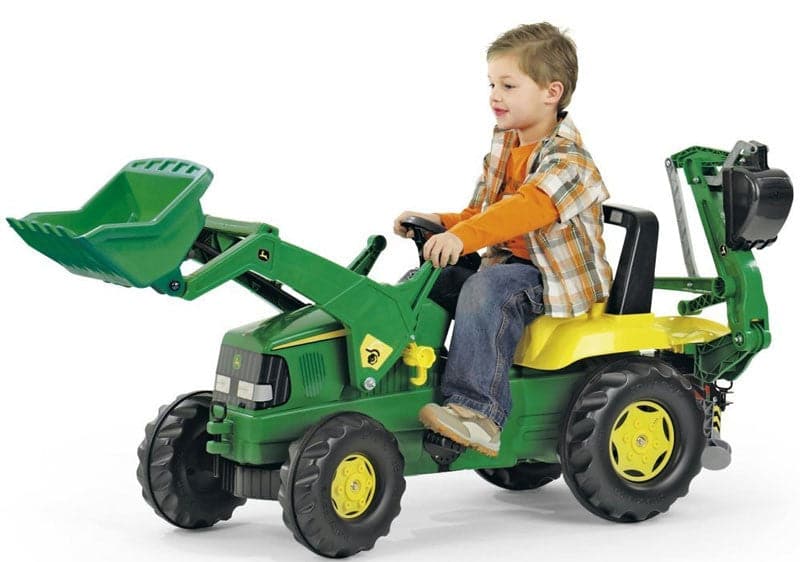 RT Junior John Deere Tractor + Graafmachine + Voorlader - Trapautodealer