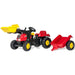 RT Tractor RollyKid + Aanhanger + Voorlader (rood) - Trapautodealer