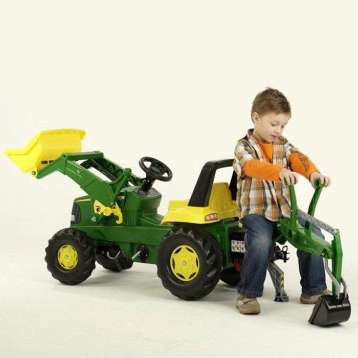 RT Junior John Deere Tractor + Graafmachine + Voorlader - Trapautodealer