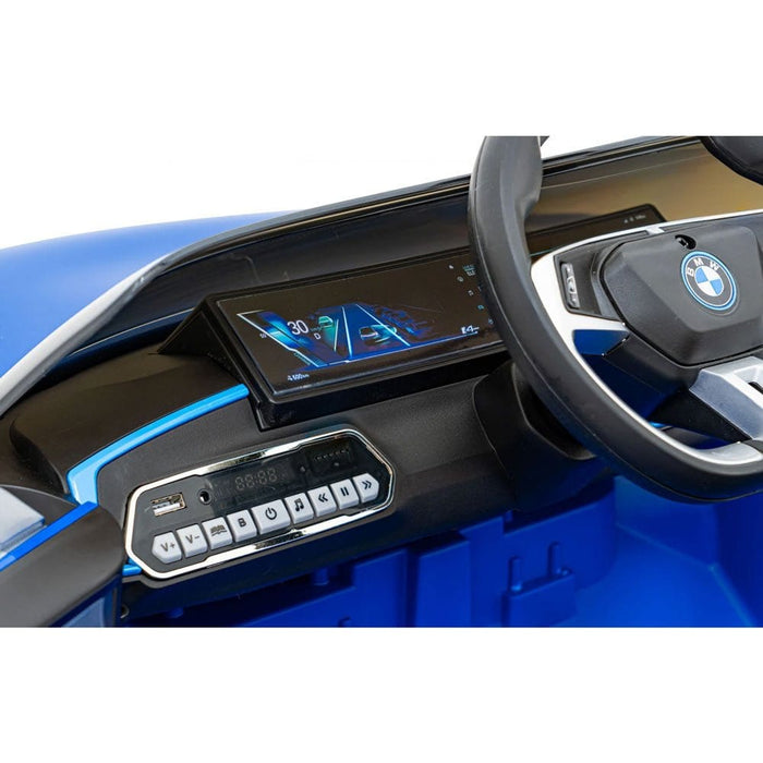 BMW i4 Kinderauto 12V 4WD + 2.4G RC (blauw) - Trapautodealer