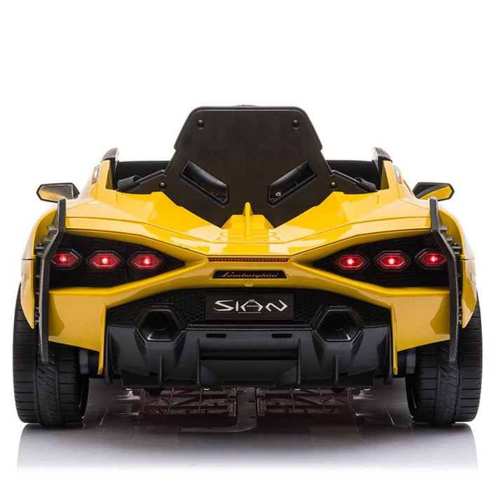 Lamborghini Sian Kinderauto 12V + 2.4G Afstandsbediening (geel + MP4) - Trapautodealer